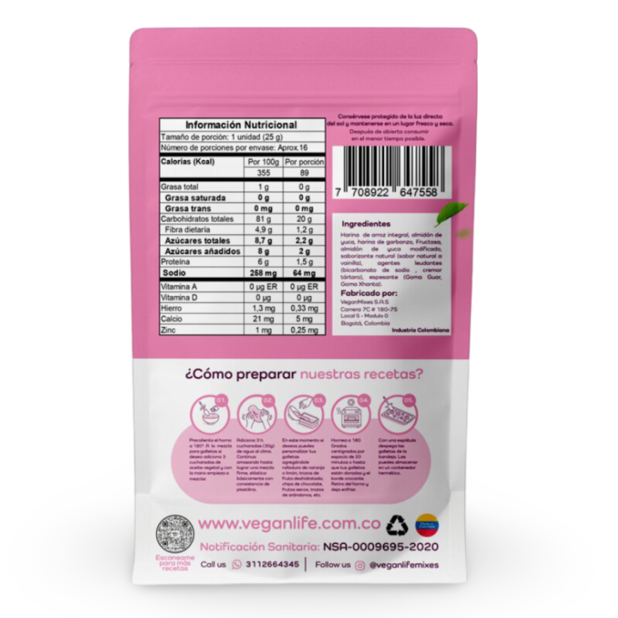 Mezcla para galletas sabor vainilla