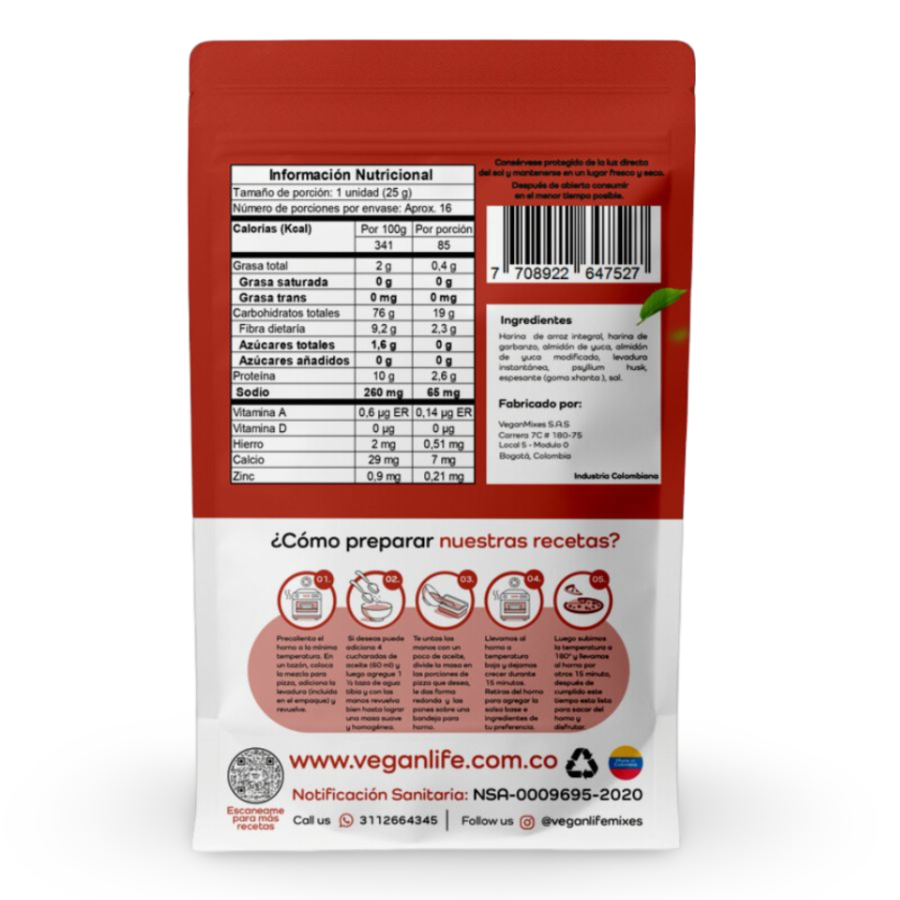 Mezcla para pizza sin gluten