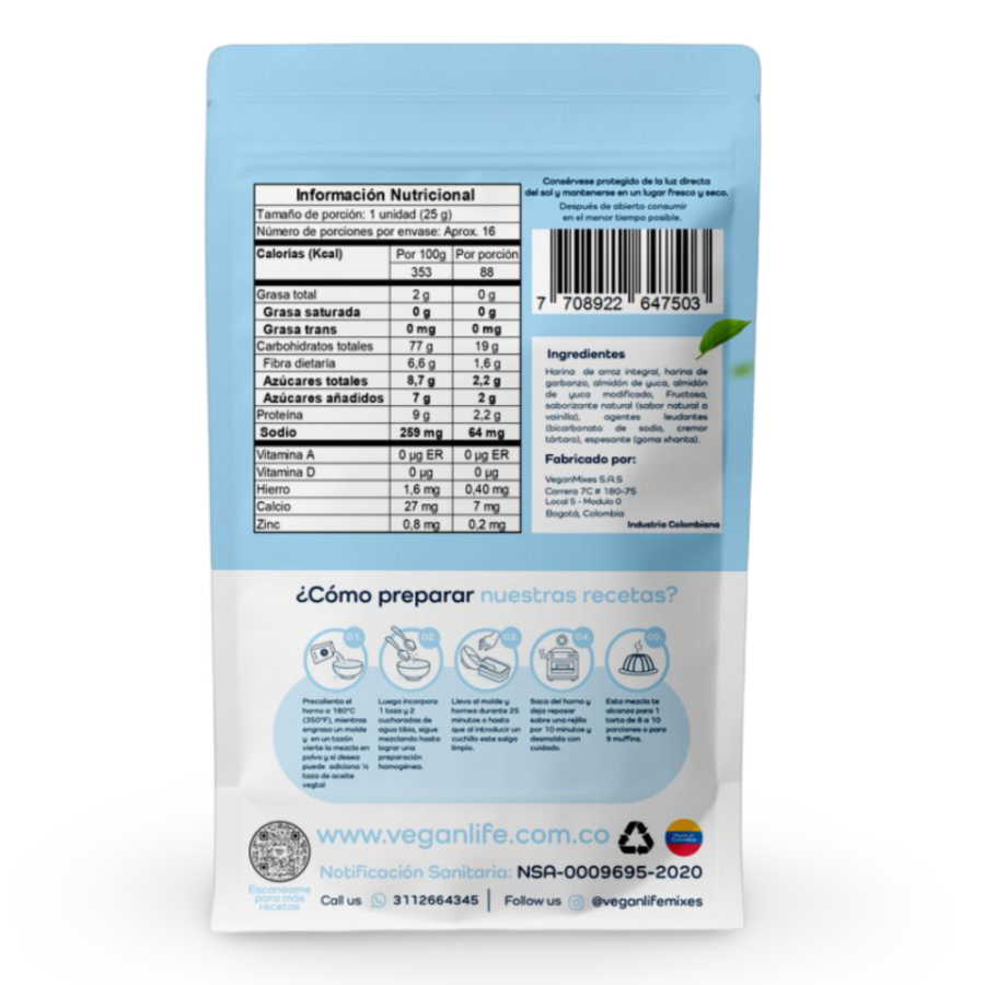 Mezcla para torta sabor vainilla